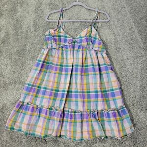 Wild Fable Pastel Plaid Babydoll Dress